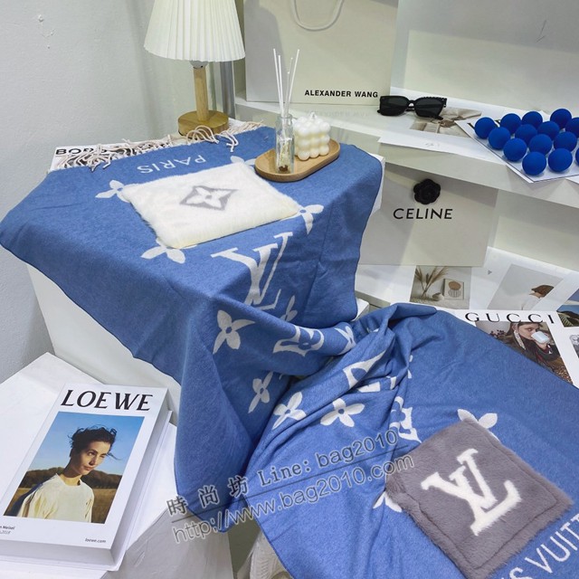 Louis Vuitton女士羊絨圍巾 路易威登ColdReykjavik圍巾披肩 LV大驢家口袋披肩  mmj1273